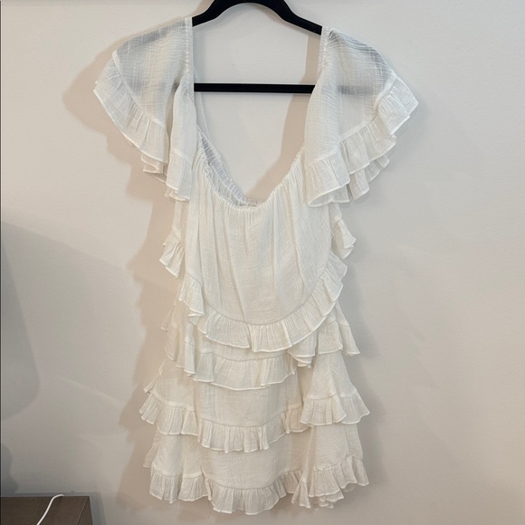 DO+BE White Ruffle Dress - Picture 1 of 3